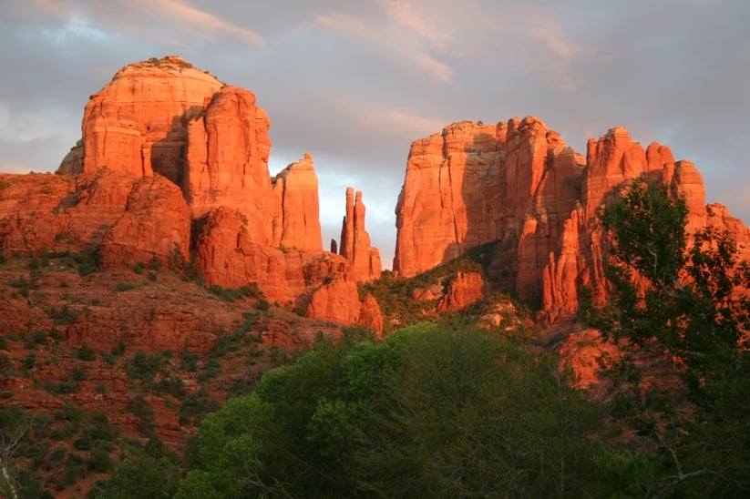 Landscape view of red clay mesas