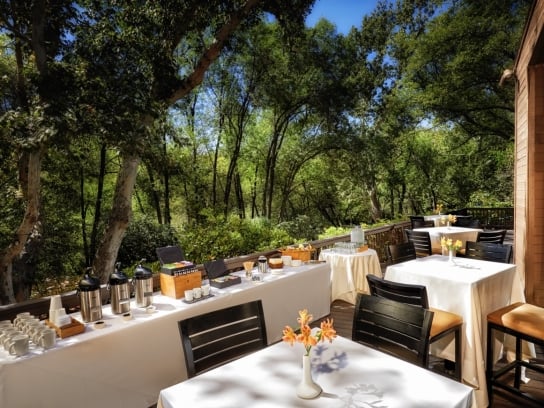 The Creekhouse Venue Patio set with coffee station