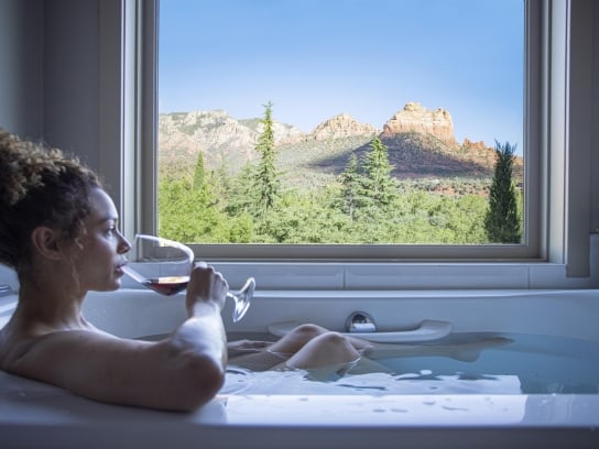 Bath view of the Red Rocks