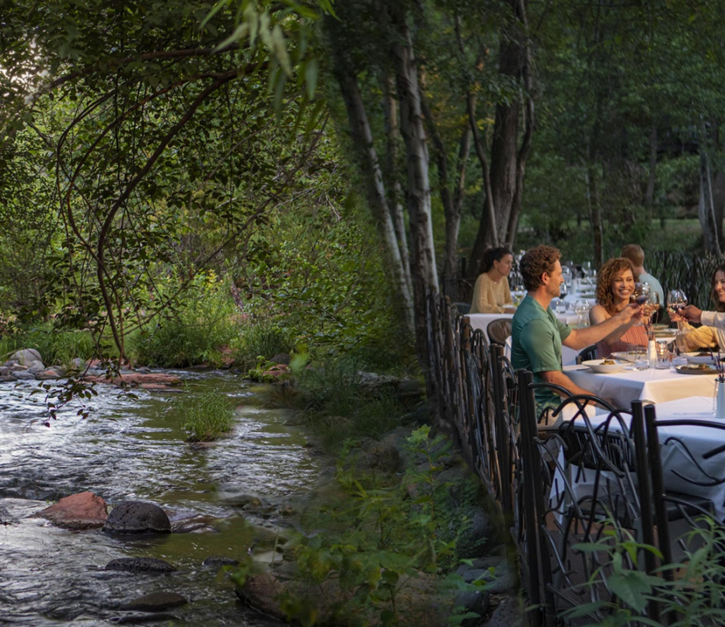People dining on oak creek