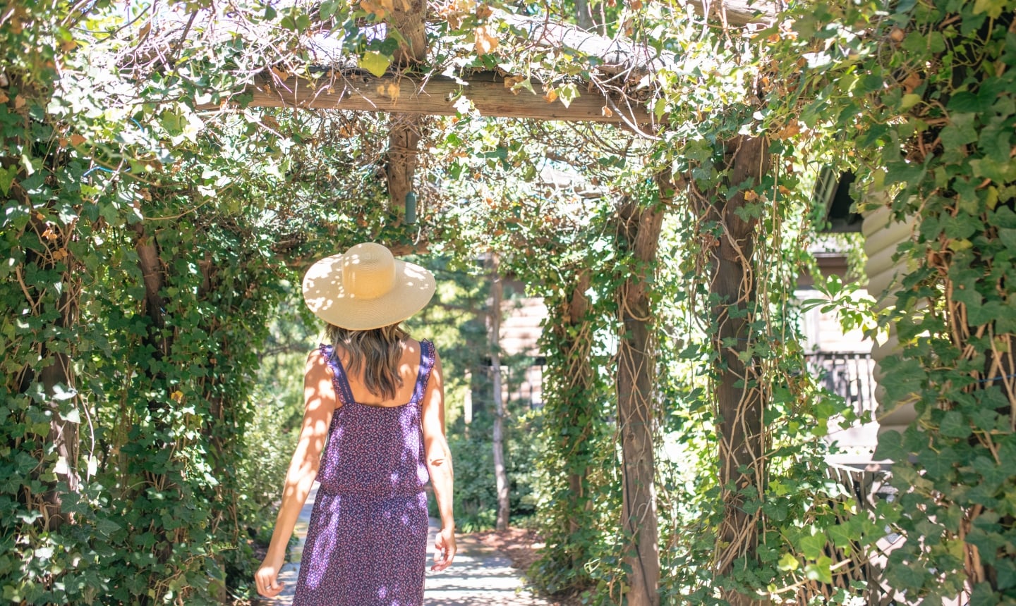 Woman Walking Grounds